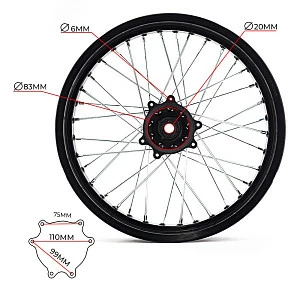 Комплект дисков Motard 17x2,5/17x3,5 тип CRF,K6 SM-PARTS